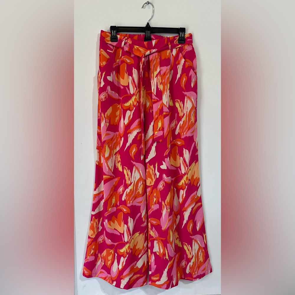 IKOONE & BLANKA Women’s Wide Leg High Rise Bright & Beautiful Pants Size Large‎